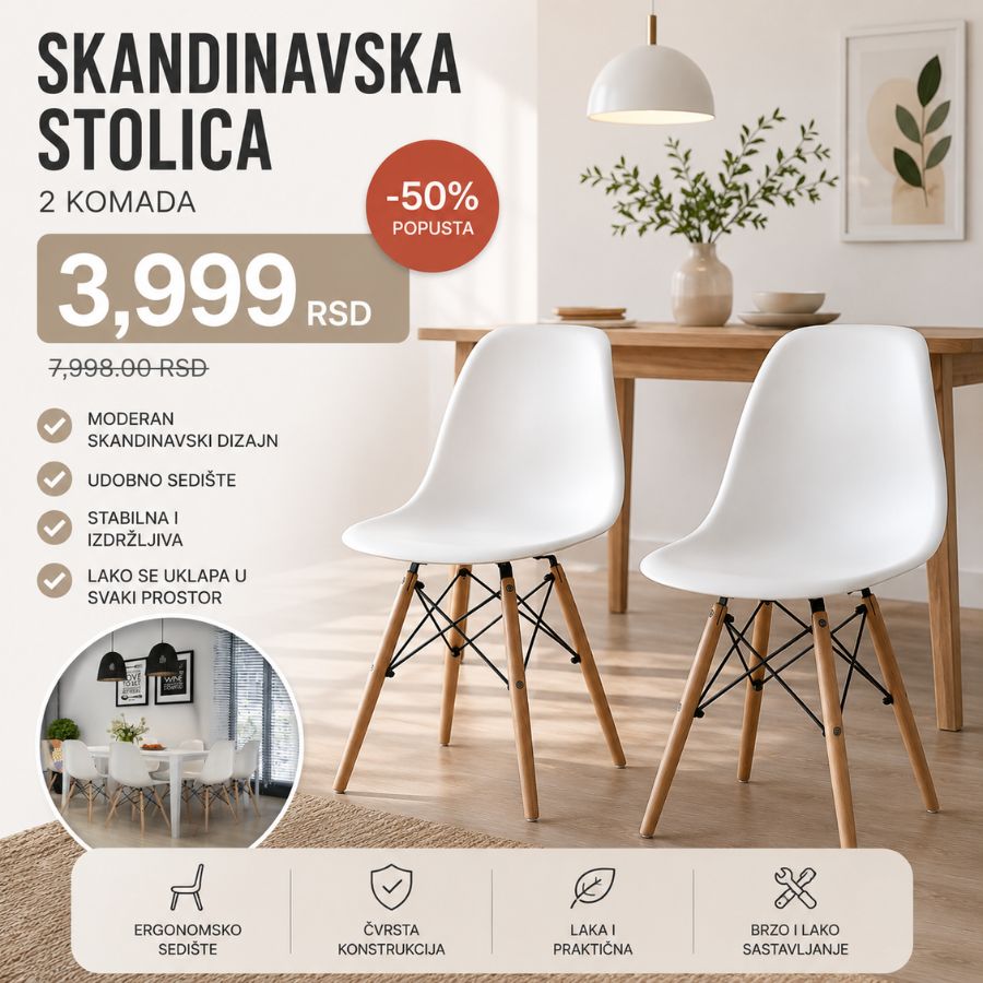 STOLICA SKANDINAVSKA-2 KOM