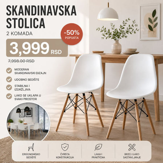 STOLICA SKANDINAVSKA-2 KOM