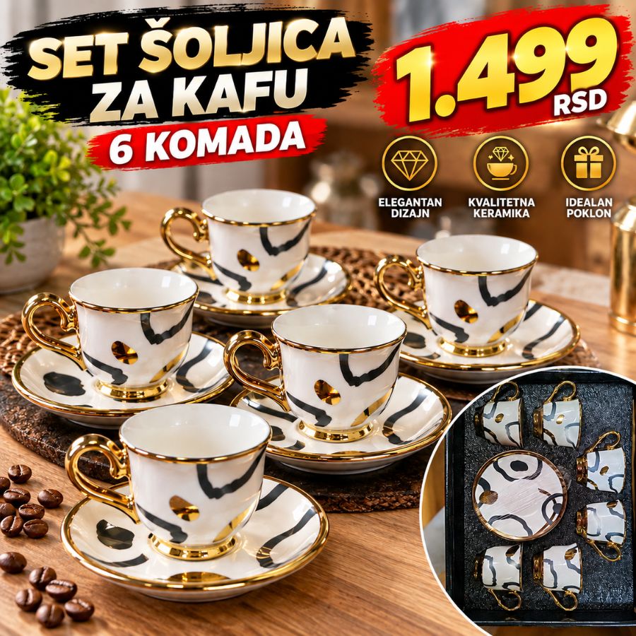 SET ŠOLJICA ZA KAFU-6 KOMADA