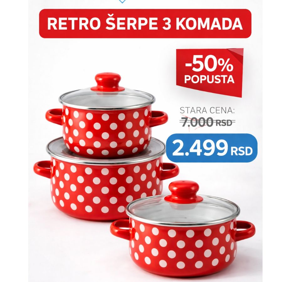 SET RETRO ŠERPI - 3 KOMADA