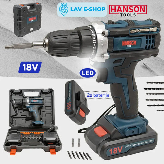 HANSON AKU BUŠILICA 18V + SET ALATA